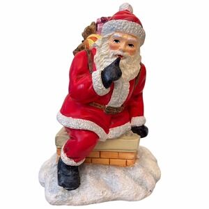 Vtg 1999 Lenox The Collectors Treasury of Santas Santa Going Down Chimney Figure